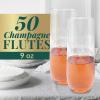 Reli. Champagne Flutes Plastic (50 Pack, 9oz) Clear, Stemless | Disposable Mimosa Glasses for Champagne, Mimosa, Cocktail, Wedding/Parties | BPA-Free Plastic Champagne Flutes, Shatterproof Cups