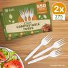 Reli. Compostable Forks (550 Pack) | Disposable Utensils Heavy Duty Forks | Compostable Utensils, Cutlery for Party, Events, Party Supplies | BPA Free, Cornstarch, Composting Flatware (White)
