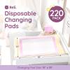Reli. Disposable Changing Pads for Baby (220 Pack) | Disposable Diaper Changing Pads, 13″ x 18″ | Super Absorbent, Leak-Proof Liners | Waterproof, Quick Dry Underpads (Pink/White)