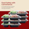 Reli. Meal Prep Containers 32 oz (25 Pack) 2 Compartment Meal Prep Containers Reusable, Microwave Safe | Plastic Togo Box for Food | Boxes for Takeout, To Go, Leftover, Food