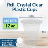 Reli. Plastic Cups 12 oz (200 Pack) | Clear Plastic Cups Disposable | PET Clear Disposable Bulk | 12 oz PET Containers for Iced Coffee, Smoothies, Cold Drinks, Party