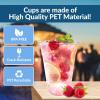 Reli. Plastic Cups 16 oz (100 Pack) | Clear Plastic Cups Disposable | PET Clear Disposable Bulk | 16oz PET Drinking Containers for Party, Iced Coffee, Cold Drinks, Smoothies, To Go