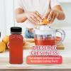 Reli. Plastic Juice Bottles [24 Pack] [8 oz] Square Plastic Juice Bottles with Caps & Sticker Labels | Clear, Empty for Juicing 8oz | Disposable, Reusable Containers for Juicing, Smoothies