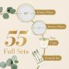 Reli. Plastic Plates for Party | 385 Pieces | White w/Gold Rim | Plates and Napkins Party Supplies | Disposable Dinnerware Set for 55 Guests | Dinner & Dessert Pack, Gold Cutlery Set, Napkins, Cups
