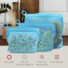 Reli. Reusable Silicone Bags (3 Pack, Multi-Size) | Snack, Sandwich, Gallon (1 Each) Aqua | Silicone Bags for Food Storage | Reusable Food Storage for Meal Prep | Dishwasher/Freezer Safe