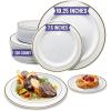 Reli. (120 Pcs Plastic Plates Disposable Combo | White w/Gold Rim | 10.25″ Dinner Size (60 Pcs) & 7.5″ Dessert Size (60 Pcs) | Heavy Duty Fancy Plates for Party, Wedding | Hard Plastic