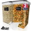 Reli. 6.5L Airtight Food Storage Containers with Lids (2 Sets) | Kitchen Organizers and Storage Containers, Pantry Organizers | BPA Free Plastic XL Set w/ 2 Measuring Cups, 12 Labels, Pen