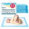 Reli. Disposable Changing Pads for Baby (55 Pack) | Disposable Diaper Changing Pads, 13″ x 18″ | Super Absorbent, Leak-Proof Liners | Waterproof, Quick Dry Underpads (Blue/White)