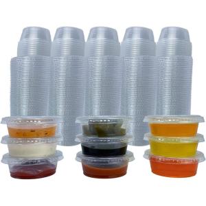 Reli. Condiment Cups with Lids, 1.5 oz (250 Sets) Jello Shot Cups/Plastic Disposable Portion Cups (1oz – 1.5oz Capacity) Portion/Souffle 1 oz for Condiment Sauce