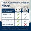 Reli. SuperFit Code H (120 Count) | Compatible with Simplehuman Code H | Dispenser Pack Custom Fit Liners | Drawstring Trash Bags | 30-35 Liter / 8-9 Gallon | White