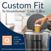 Reli. SuperFit Code Q (60 Count) | Compatible with Simplehuman Code Q | Dispenser Pack Custom Fit Liners | Drawstring Trash Bags | 50-65 Liter / 13-17 Gallon | White