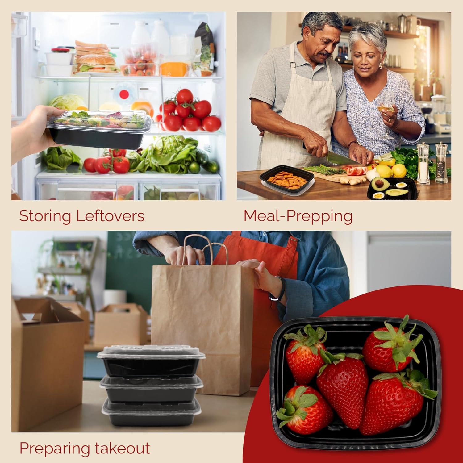 imageReli Meal Prep Containers 12 oz 27 Pack 1 Compartment Meal Prep Containers Reusable Plastic Take Out Food Box Microwavable Small Boxes with Lids for Takeout Leftover