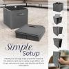 Reli. 11 Inch Cube Storage Bins (4 Pack) | Cube Organizer Bins | 11×11 Fabric Storage Boxes | Collapsible, Foldable Fabric Cubby Box (Square) | Kids Room Organization (Dark Gray)