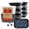 Reli. Meal Prep Containers 12 oz (27 Pack) 1 Compartment Meal Prep Containers Reusable | Plastic Take Out Food Box, Microwavable | Small Boxes with Lids for Takeout, Leftover