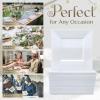 Reli. 110 Pcs Square Plastic Plates Disposable | 6.5″ White Disposable Dessert Plates for Party | Hard Plastic | Fancy for Party, Wedding, Small Appetizer, Salads, Dessert(6.5″ (Pack of 2))
