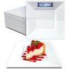 Reli. 55 Pcs Square Plastic Plates Disposable | 6.5″ White Disposable Dessert Plates for Party | Hard Plastic | Fancy for Party, Wedding, Small Appetizer, Salads, Dessert