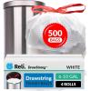 Reli. 6-10 Gallon Trash Bags Drawstring | 500 Count Bulk | 22″x23″ | 6, 8, 10 Gallon Drawstring Garbage Bags | White Trash Can Liners | Small – Medium