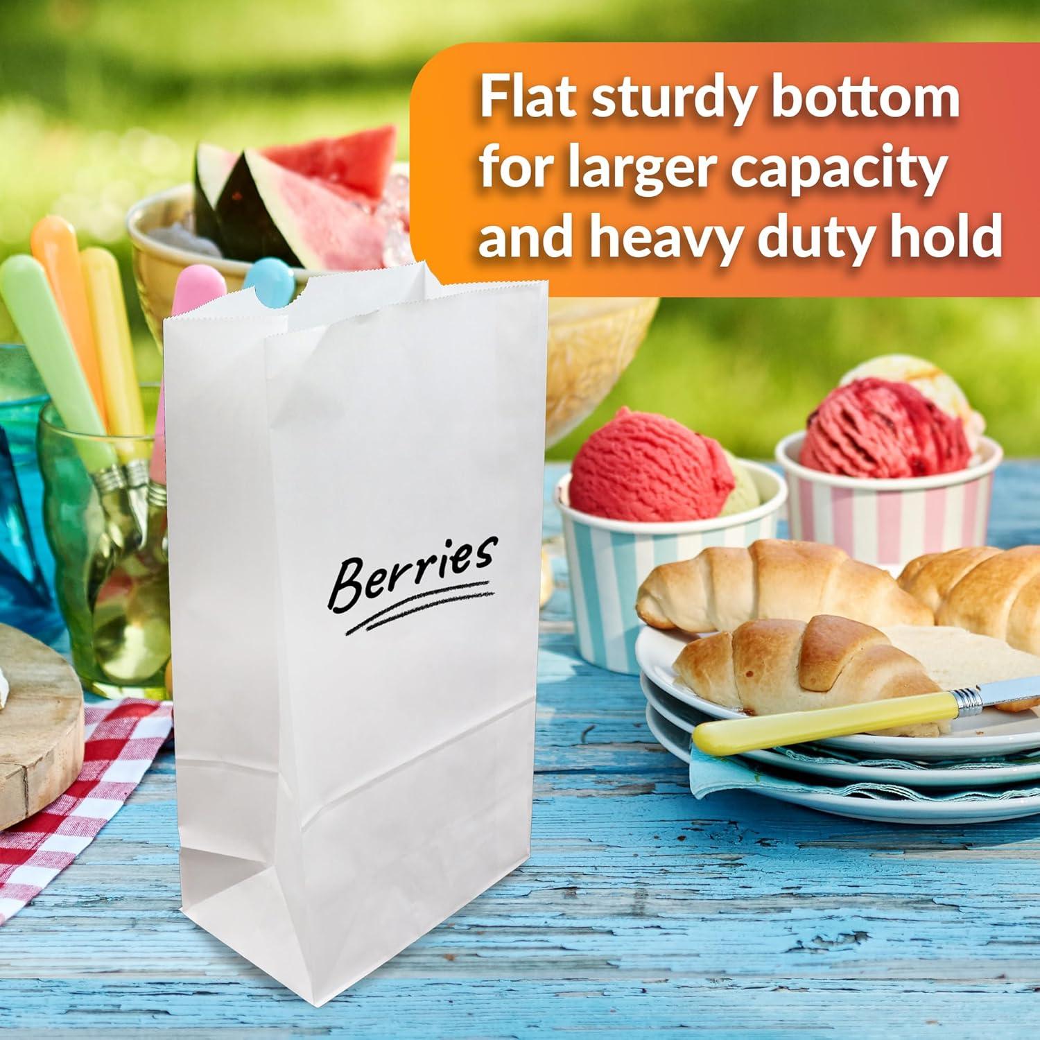 imageReli White Lunch Bags 125 Pack 6 lb White Paper Lunch Bags Luncheon Sacks for Snacks and Gifts Medium Size Kraft Paper Multipurpose for Lunch Snacks Gifts Arts amp Crafts DIY