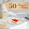 Reli. 50 Pcs Plastic Dessert Plates, Disposable (7.5 inch, White w/Gold Rim) | Small Plates for Party, Heavy Duty | Hard Plastic, for Dessert, Wedding, Birthday, Salad/Appetizer (7.5″) (Pack of 2)(7.5″)