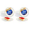 Reli. 50 Pcs Plastic Dessert Plates, Disposable (7.5 inch, White w/Gold Rim) | Small Plates for Party, Heavy Duty | Hard Plastic, for Dessert, Wedding, Birthday, Salad/Appetizer (7.5″) (Pack of 2)(7.5″ (Pack of 2))