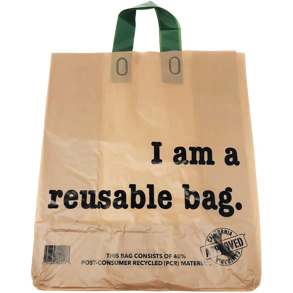 imageReli Shopping Bags Reusable 250 Count Bulk 225 mil Thick Recyclable Kraft Shopping Bags for Restaurant Take Out Retail Grocery 12 L x 675 W x 14 H Brown