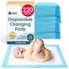 Reli. Disposable Changing Pads for Baby (220 Pack) | Disposable Diaper Changing Pads, 13″ x 18″ | Super Absorbent, Leak-Proof Liners | Waterproof, Quick Dry Underpads (Blue/White)