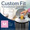 Reli. SuperFit Code M (120 Count) | Compatible with Simplehuman Code M | Dispenser Pack Custom Fit Liners | Drawstring Trash Bags | 45 Liter / 11.9 Gallon | White