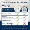 Reli. SuperFit Code N (120 Count) | Compatible with Simplehuman Code N | Dispenser Pack Custom Fit Liners | Drawstring Trash Bags | 45-50 Liter / 11.9-13.2 Gallon | White