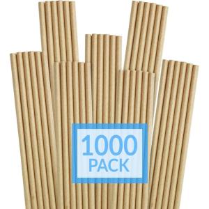 Reli. 1000 Pack Paper Straws (Kraft Brown) | Paper Straws for Drinking – Disposable, Biodegradable/Eco-Friendly | Use for Crafts, Party Decoration/Supplies, Restaurants, Juice (Brown)(1000)