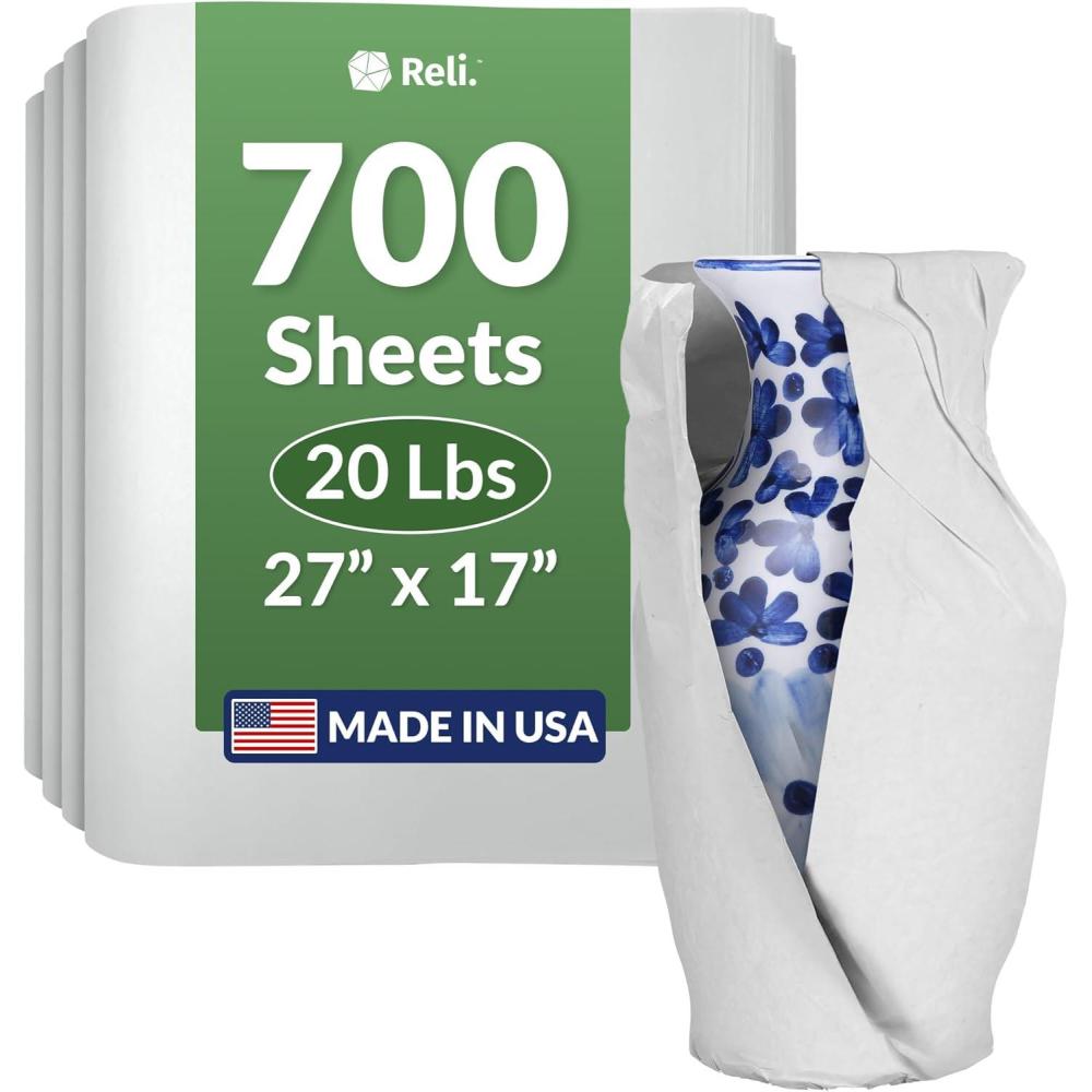 imageReli Newsprint Packing Paper 20 lbs 700 Sheets 27 x 17 Packing Paper Sheets for Moving Newspaper Box Filler Perfect for Wrapping Moving amp Packaging Supplies Made in the USA