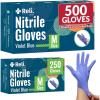 Reli. Nitrile Gloves, Medium | 500 Pack Bulk Disposable Gloves | Powder Free, Latex Free | Single-Use | Premium Nitrile Material for Cleaning, Automotive, Salon, Food Safe | Violet Blue/Iris Blue