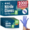 Reli. Nitrile Gloves, Medium | Disposable Gloves (1000 Pack, Bulk) | Powder Free, Latex Free, Food Safe | Single-Use | Premium Nitrile Rubber for Cleaning, Automotive, Salon | Violet Blue/Iris Blue