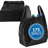 Reli. T-shirt Plastic Bags | 175 Pack | Black Plastic Bags with Handles (Plain) | Ideal for Grocery, Shopping, Food Take Out/To Go, Small Business
