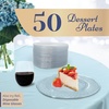 Reli. 50 Pcs Plastic Dessert Plates, Disposable (6 inch, Clear)| Small Plates for Party, Heavy Duty | Hard Plastic Dessert Platter for Cake, Wedding, Birthday, Salad/Appetizer (6″)