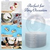 Reli. 50 Pcs Plastic Dessert Plates, Disposable (6 inch, Clear)| Small Plates for Party, Heavy Duty | Hard Plastic Dessert Platter for Cake, Wedding, Birthday, Salad/Appetizer (6″)