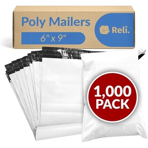 Reli. Poly Mailers 6×9 | 1000 Pcs Bulk | Small Mailing Envelopes/Shipping Bags | White Packaging Bags for Shipping | Non-Padded Poly Mailers | Self Sealing for Small Items, Bulk (White)