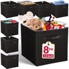 Reli. 13x13x13 Storage Cube Bins (8 Pack) | Large Cube Organizer Bins | 13×13 Fabric Storage Boxes | Fits Kallax | Collapsible, Foldable Fabric Cubby Box (Square) | Kids Room Organization (Black)