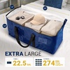 Reli. Moving Bags Heavy Duty (12 Pack) | Extra Large Totes for Storage & Packing | Small Space & Dorm Room Essentials | Packing Bags with Handles & Zippers | Alternative to Moving Boxes (Blue)