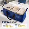 Reli. Moving Bags Heavy Duty (6 Pack) | Extra Large Totes for Storage & Packing | Small Space & Dorm Room Essentials | Packing Bags with Handles & Zippers | Alternative to Moving Boxes (Blue)