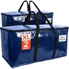 Reli. Moving Bags Heavy Duty (2 Pack) | Extra Large Totes for Storage & Packing | Small Space & Dorm Room Essentials | Packing Bags with Handles & Zippers | Alternative to Moving Boxes (Blue)