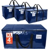 Reli. Moving Bags Heavy Duty (4 Pack) | Extra Large Totes for Storage & Packing | Small Space & Dorm Room Essentials | Packing Bags with Handles & Zippers | Alternative to Moving Boxes (Blue)