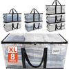 Reli. Moving Bags Heavy Duty (8 Pack) | Extra Large Totes for Storage & Packing | Small Space & Dorm Room Essentials | Packing Bags with Handles & Zippers | Alternative to Moving Boxes (Clear)