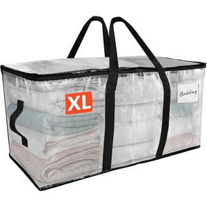 Reli. Moving Bags Heavy Duty (1 Pack) | Extra Large Totes for Storage & Packing | Small Space & Dorm Room Essentials | Packing Bags with Handles & Zippers | Alternative to Moving Boxes (Clear)