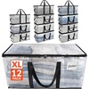 Reli. Moving Bags Heavy Duty (12 Pack) | Extra Large Totes for Storage & Packing | Small Space & Dorm Room Essentials | Packing Bags with Handles & Zippers | Alternative to Moving Boxes (Clear)