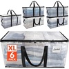 Reli. Moving Bags Heavy Duty (6 Pack) | Extra Large Totes for Storage & Packing | Small Space & Dorm Room Essentials | Packing Bags with Handles & Zippers | Alternative to Moving Boxes (Clear)