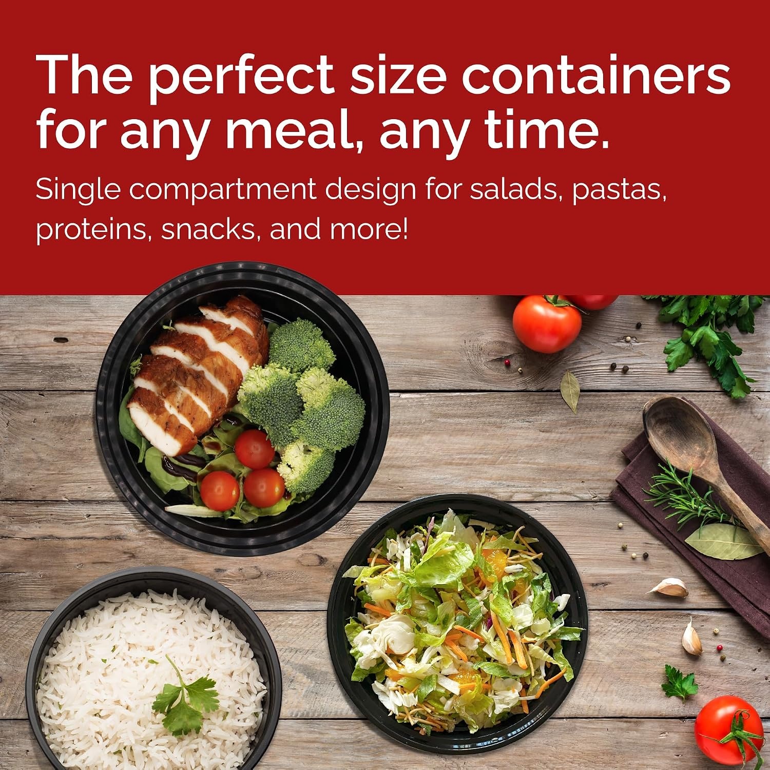 image:imageReli Meal Prep Container Bowls 24 oz 25 Pack Meal Prep Containers Reusable Plastic Take Out Food Boxes Microwavable Bowls Disposable with Lids Use for Takeout To Go Leftover