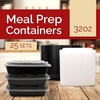 Reli. Meal Prep Containers 32 oz (25 Pack) – Takeout & Carryout Food Boxes with Lids
