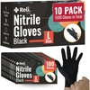 Reli. Black Nitrile Gloves, Large | Disposable Gloves (1000 Pack, Bulk) | Powder Free, Latex Free, Food Safe | Single-Use | Premium Nitrile Rubber Material for Automotive Work, Cleaning, Cooking