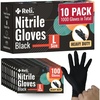 Reli. Black Nitrile Gloves, Large (1000 Pack, Bulk) | Heavy Duty Disposable Gloves | Powder Free, Latex Free, Food Safe | Single-Use | Premium Nitrile Rubber Material for Mechanic, Cleaning, Cooking
