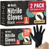 Reli. Black Nitrile Gloves, Large (500 Pack, Bulk) | Heavy Duty Disposable Gloves | Powder Free, Latex Free, Food Safe | Single-Use | Premium Nitrile Rubber Material for Mechanic, Cleaning, Cooking